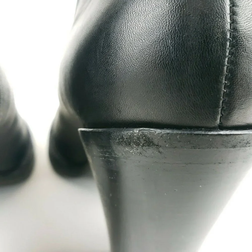 ACNE STUDIOS Star Black Leather Chelsea Ankle Heel Bootie Boots Size 41 - Picture 10 of 12